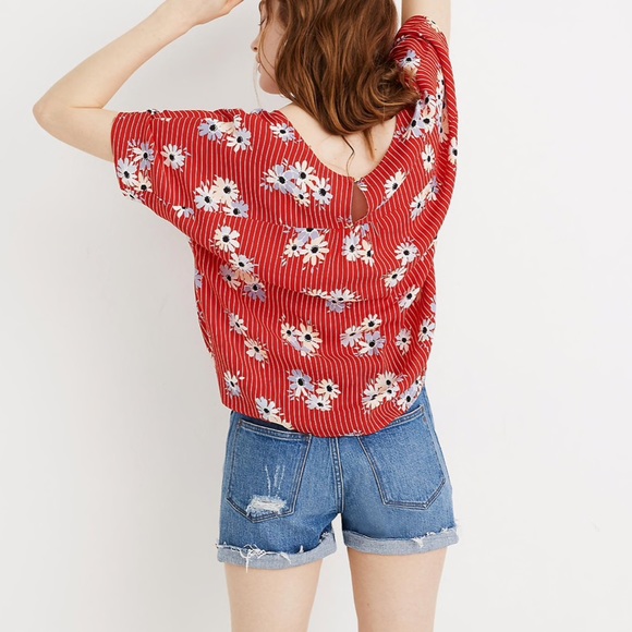 Madewell Red Rhyme Top in Daisy Society! - Picture 3 of 4